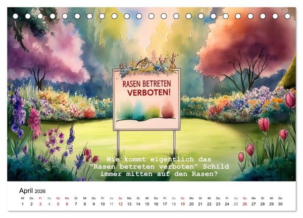 Produktbild: Lustige und paradoxe Fragen (Tischkalender 2026 DIN A5 quer), CALVENDO Monatskalender