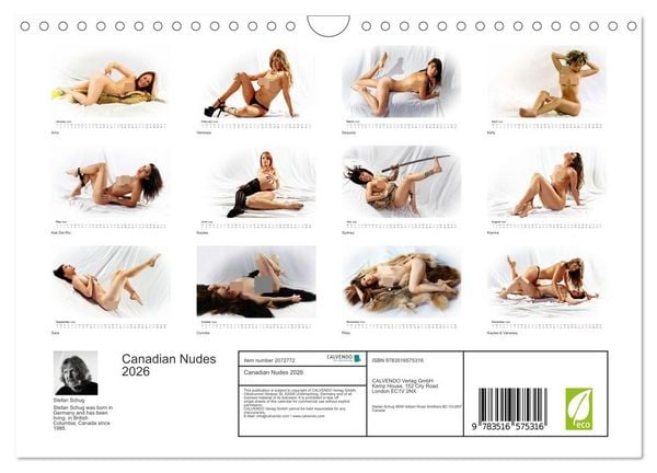Produktbild: Canadian Nudes 2026 (Wall Calendar 2026 DIN A4 landscape), CALVENDO 12 Month Wall Calendar