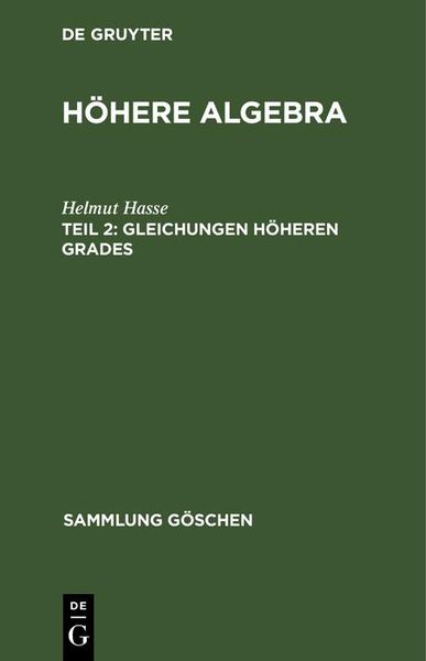 Produktbild: Gleichungen h&ouml;heren Grades