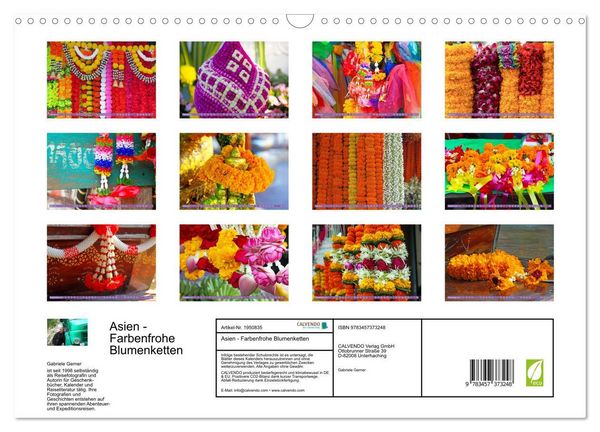 Produktbild: Asien - Farbenfrohe Blumenketten (Wandkalender 2026 DIN A3 quer), CALVENDO Monatskalender