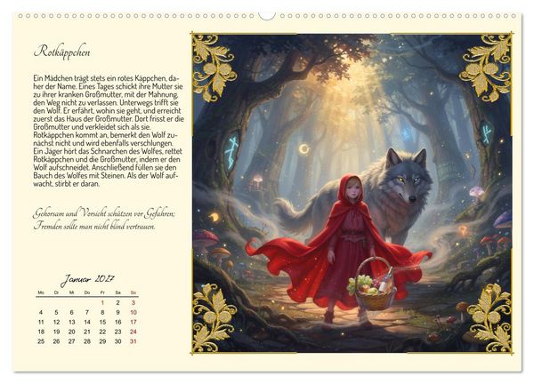 Produktbild: Die sch&ouml;nsten M&auml;rchen (hochwertiger Premium Wandkalender 2027 DIN A2 quer), Kunstdruck in Hochglanz