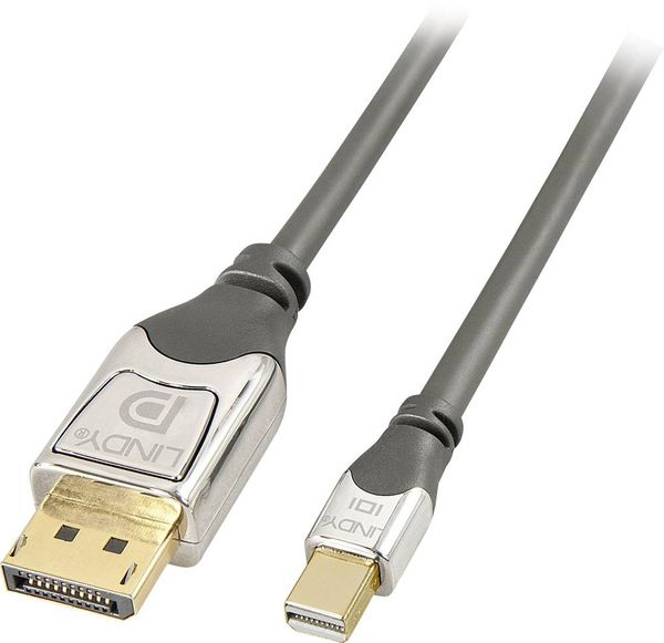 LINDY Mini-DisplayPort / DisplayPort Adapterkabel Mini DisplayPort Stecker, DisplayPort Stecker 5.00 m Grau 36314 Displa