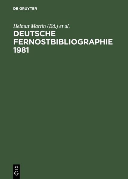 Produktbild: Deutsche Fernostbibliographie 1981
