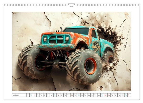 Produktbild: Die Macht der Monstertrucks (Wandkalender 2026 DIN A3 quer), CALVENDO Monatskalender