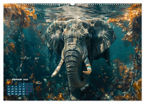 Produktbild: Liebenswerte Elefanten (Wandkalender 2026 DIN A2 quer), CALVENDO Monatskalender