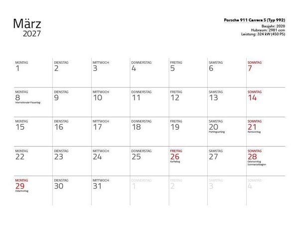 Produktbild: Supersportwagen 2027 &ndash; Eintragkalender