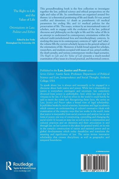 Produktbild: The Right to Life and the Value of Life