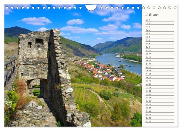 Produktbild: Die Wachau - An der Donau zwischen Melk und Krems (Wandkalender 2026 DIN A4 quer), CALVENDO Monatskalender