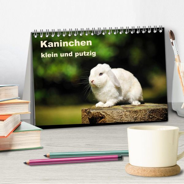 Produktbild: Kaninchen klein und putzig (Tischkalender 2026 DIN A5 quer), CALVENDO Monatskalender