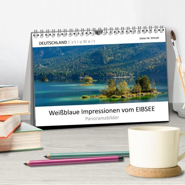 Produktbild: Wei&szlig;blaue Impressionen vom Eibsee (Tischkalender 2026 DIN A5 quer), CALVENDO Monatskalender