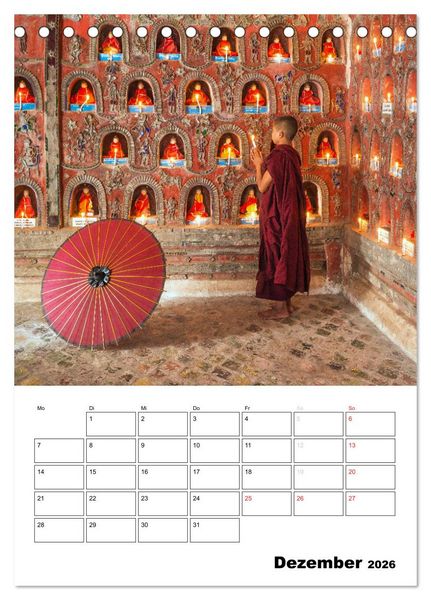 Produktbild: MYANMAR - Mein Urlaubsplaner (Tischkalender 2026 DIN A5 hoch), CALVENDO Monatskalender