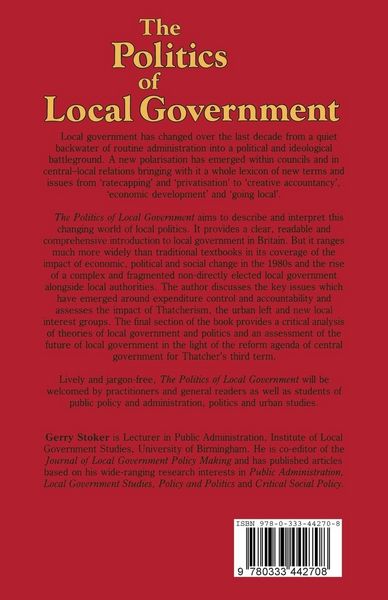 Produktbild: The Politics of Local Government