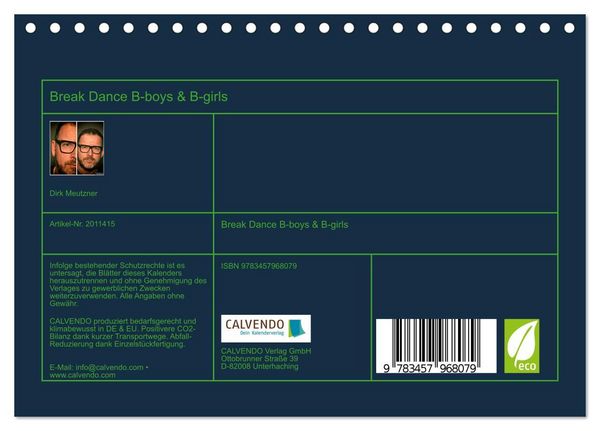 Produktbild: Break Dance B-boys & B-girls (Tischkalender 2026 DIN A5 quer), CALVENDO Monatskalender