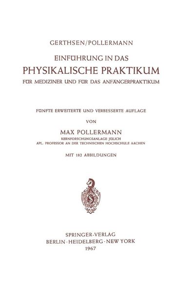 Produktbild: Einf&uuml;hrung in das Physikalische Praktikum