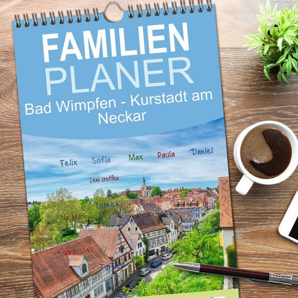 Produktbild: Familienplaner 2026 - Bad Wimpfen - Kurstadt am Neckar mit 5 Spalten (Wandkalender, 21 x 45 cm) CALVENDO