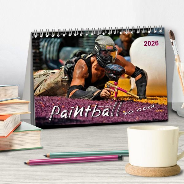 Produktbild: Paintball - so cool (Tischkalender 2026 DIN A5 quer), CALVENDO Monatskalender
