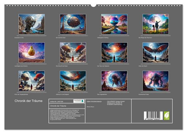 Produktbild: Chronik der Tr&auml;ume (hochwertiger Premium Wandkalender 2027 DIN A2 quer), Kunstdruck in Hochglanz