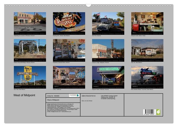 Produktbild: West of Midpoint (Wandkalender 2025 DIN A2 quer), CALVENDO Monatskalender