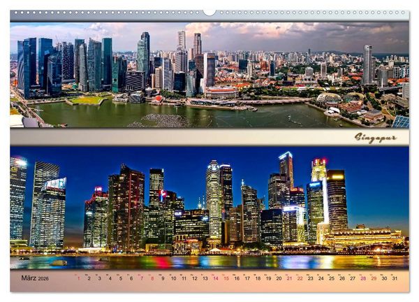 Produktbild: St&auml;dte der Welt, Panoramen (Wandkalender 2026 DIN A2 quer), CALVENDO Monatskalender