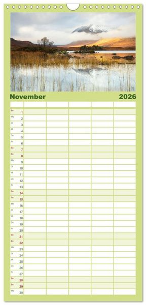 Produktbild: Familienplaner 2026 - Stille Naturmomente mit 5 Spalten (Wandkalender, 21 x 45 cm) CALVENDO