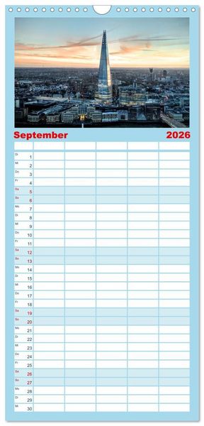 Produktbild: Familienplaner 2026 - London - Die faszinierende Hauptstadt Englands. mit 5 Spalten (Wandkalender, 21 x 45 cm) CALVENDO