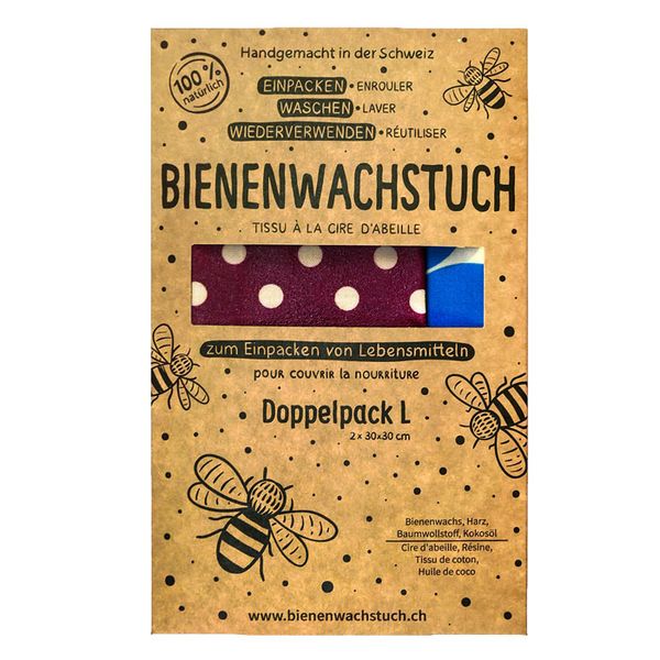 Bienenwachstuch Doppelpack Large