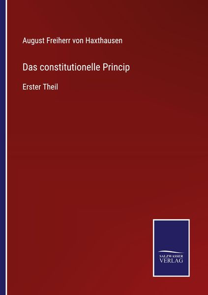 Produktbild: Das constitutionelle Princip