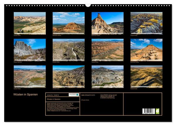 Produktbild: W&uuml;sten in Spanien (Wandkalender 2026 DIN A2 quer), CALVENDO Monatskalender
