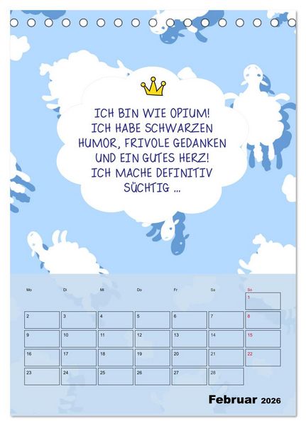 Produktbild: K&ouml;nigin &uuml;ber alles! Typokalender f&uuml;r starke Frauen (Tischkalender 2026 DIN A5 hoch), CALVENDO Monatskalender