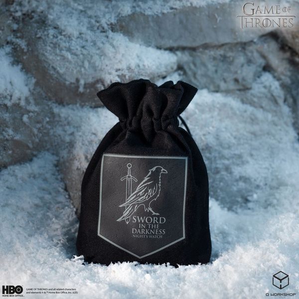 Produktbild: Pegasus QWO98239 - Game of Thrones, Nights Watch, schwarz, W&uuml;rfelbeutel, 16,5cm