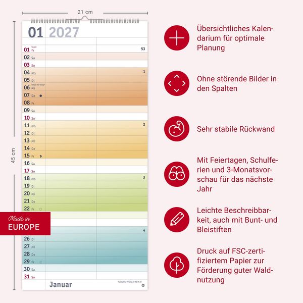 Produktbild: Bunte Wochen Planer f&uuml;r mich 2027