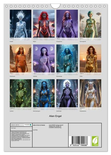 Produktbild: Alien Engel (Wandkalender 2027 DIN A4 hoch), CALVENDO Monatskalender
