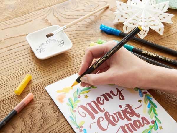Produktbild: edding 1340 metallic brushpen, Pinselstift 4er-Set Xmas