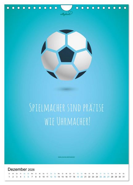 Produktbild: vollgeherzt: Der lustige Zitate-Wandkalender f&uuml;r Fu&szlig;ballfans und Sportbegeisterte! (Wandkalender 2026 DIN A4 hoch), CALVENDO Monatskalender