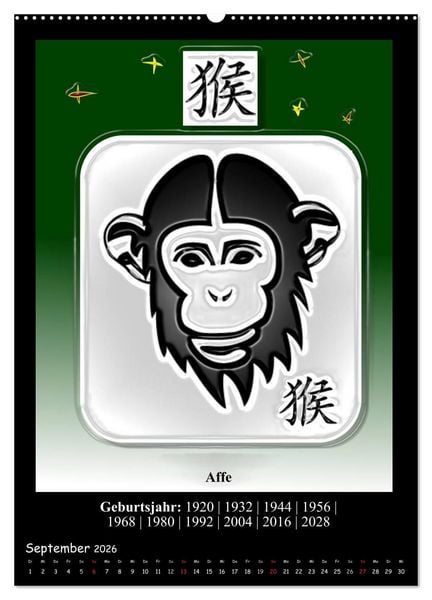 Produktbild: Chinesisches Horoskop (Wandkalender 2026 DIN A2 hoch), CALVENDO Monatskalender