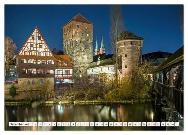 Produktbild: N&uuml;rnberg - Am Tag und in der Nacht (Wandkalender 2026 DIN A4 quer), CALVENDO Monatskalender