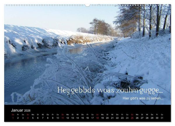 Produktbild: Die Wetterau mit Mundart-Statements (hochwertiger Premium Wandkalender 2026 DIN A2 quer), Kunstdruck in Hochglanz