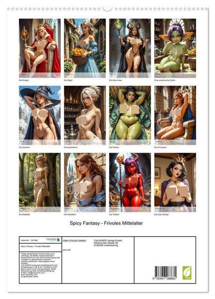 Produktbild: Spicy Fantasy - Frivoles Mittelalter (hochwertiger Premium Wandkalender 2026 DIN A2 hoch), Kunstdruck in Hochglanz