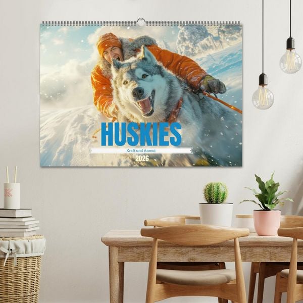 Produktbild: Huskies - Kraft und Anmut (Wandkalender 2026 DIN A2 quer), CALVENDO Monatskalender