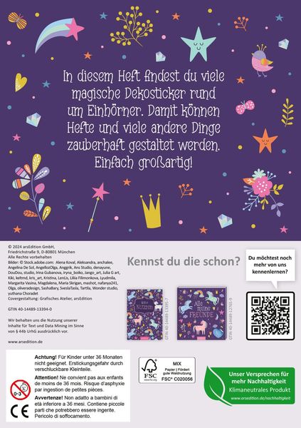 Produktbild: Mein Einhorn-Stickerheft