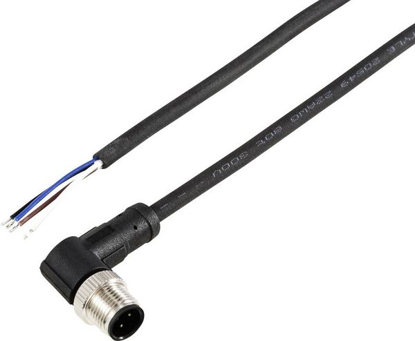 TRU COMPONENTS TC-12833020 Sensor-/Aktor-Anschlussleitung M12 Stecker, gewinkelt 10 m Polzahl Sensoren: 4 1 St.
