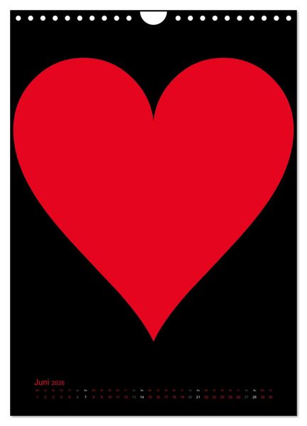 Produktbild: Foto- und Bastelkalender &bdquo;LIEBE&ldquo; in der Farbe Schwarz (Wandkalender 2026 DIN A4 hoch), CALVENDO Monatskalender