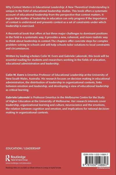 Produktbild: Why Context Matters in Educational Leadership