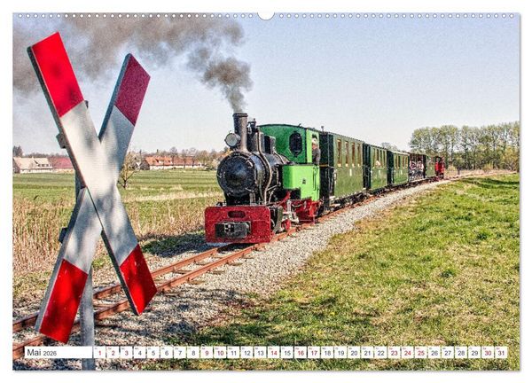 Produktbild: De L&uuml;tt Kaffeebrenner &ndash; Impressionen einer Mecklenburger Kleinbahn (hochwertiger Premium Wandkalender 2026 DIN A2 quer), Kunstdruck in Hochglanz