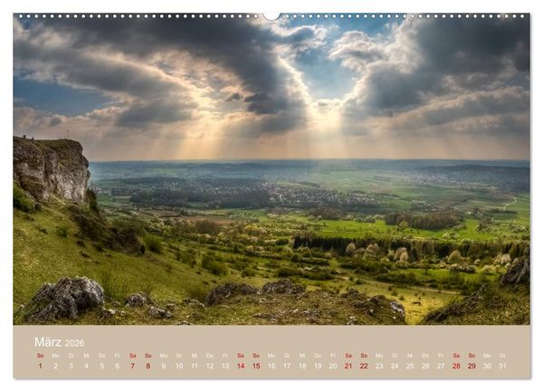 Produktbild: Sch&ouml;ne Aussichten in die Fr&auml;nkische Schweiz (hochwertiger Premium Wandkalender 2026 DIN A2 quer), Kunstdruck in Hochglanz