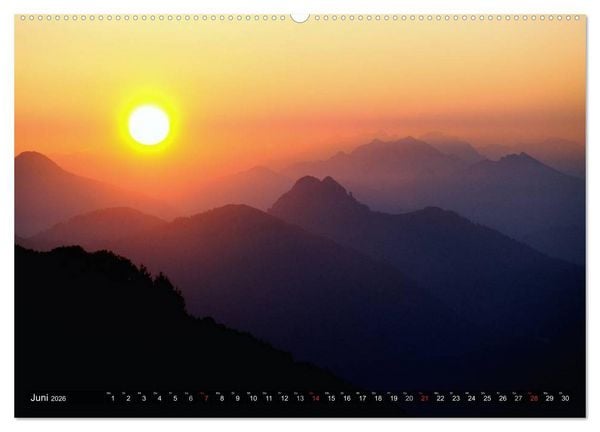 Produktbild: Magische Bergwelt, zwischen Sonnenaufgang und Sonnenuntergang (Wandkalender 2026 DIN A2 quer), CALVENDO Monatskalender