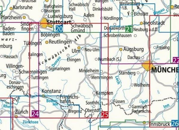 Produktbild: BVA ADFC Radtourenkarte Bodensee Schw&auml;bische Alb 1:150.000