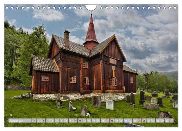 Produktbild: Norwegens Stabkirchen (Wandkalender 2026 DIN A4 quer), CALVENDO Monatskalender