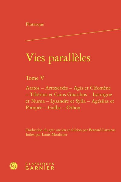 Produktbild: Vies Paralleles Tome 5: Aratos Artoxerxes Agis et Cleomene Tiberius