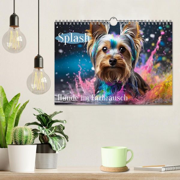 Produktbild: Splash - Hunde im Farbrausch (Wandkalender 2026 DIN A4 quer), CALVENDO Monatskalender